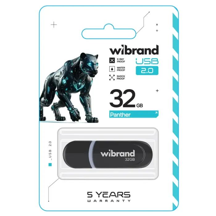 USB флеш накопитель Wibrand 4GB Panther Black USB 2.0 (WI2.0/PA4P2B) изображение 2