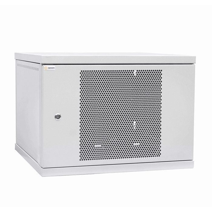 Шкаф настенный Ipcom 9U, 600*450, перфорация, RAL9005 (СН-9U-060х045-ДП-7035)