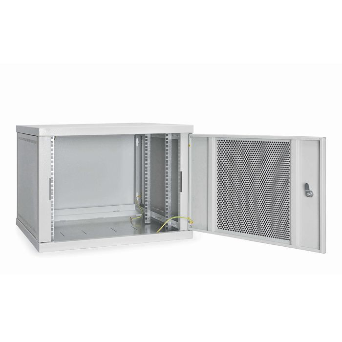 Шкаф настенный Ipcom 9U, 600*450, перфорация, RAL9005 (СН-9U-060х045-ДП-7035) изображение 3
