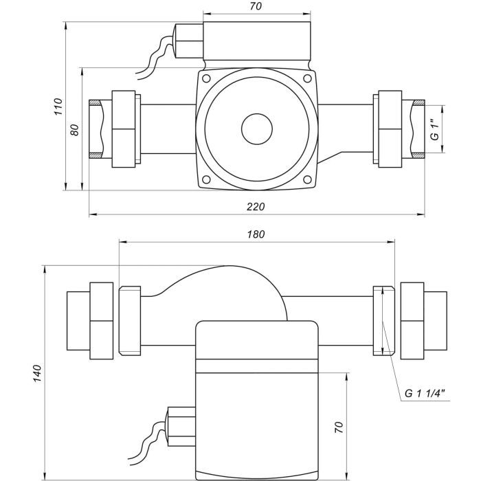 Циркуляционный насос Optima OP25-40-180, G 1 1/4", 10 бар, 180мм, 71Вт, 230В (8120) изображение 6