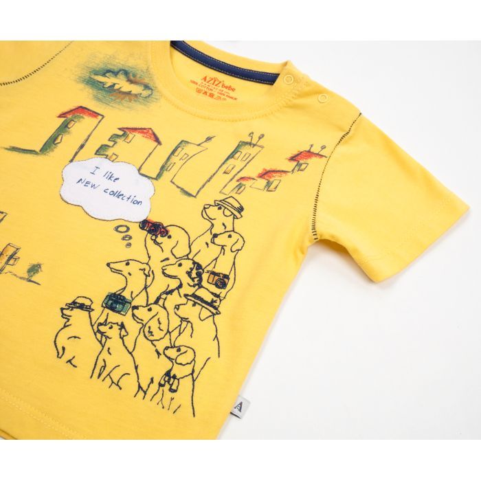 Футболка дитяча Aziz із собачками (16257-68B-yellow) зображення 3