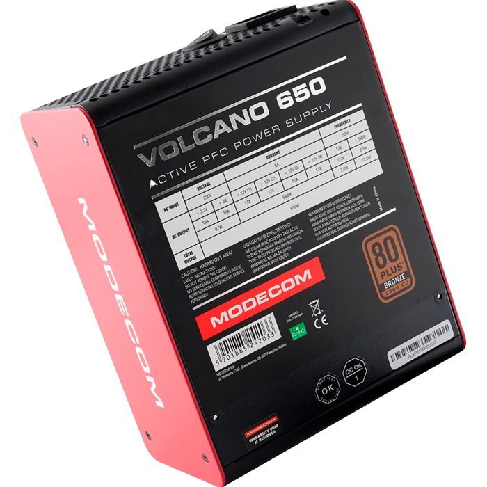 Блок питания Modecom 650W (ZAS-MC85-SM-650-ATX-VOLCA) изображение 4