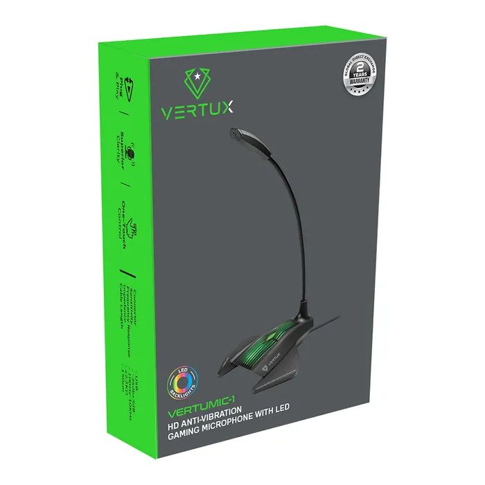 Микрофон Vertux VertuMic-1 LED USB Black (vertumic-1.black) изображение 2