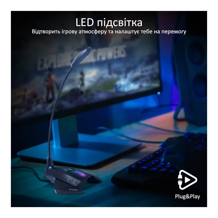 Микрофон Vertux VertuMic-1 LED USB Black (vertumic-1.black) изображение 6