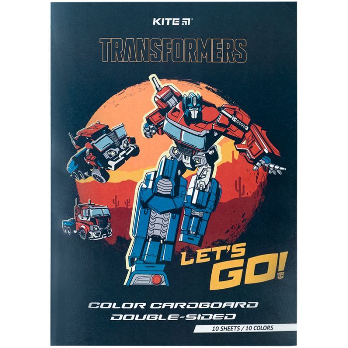 Цветной картон Kite А4 двухсторонний Transformers 10 листов (TF24-255)