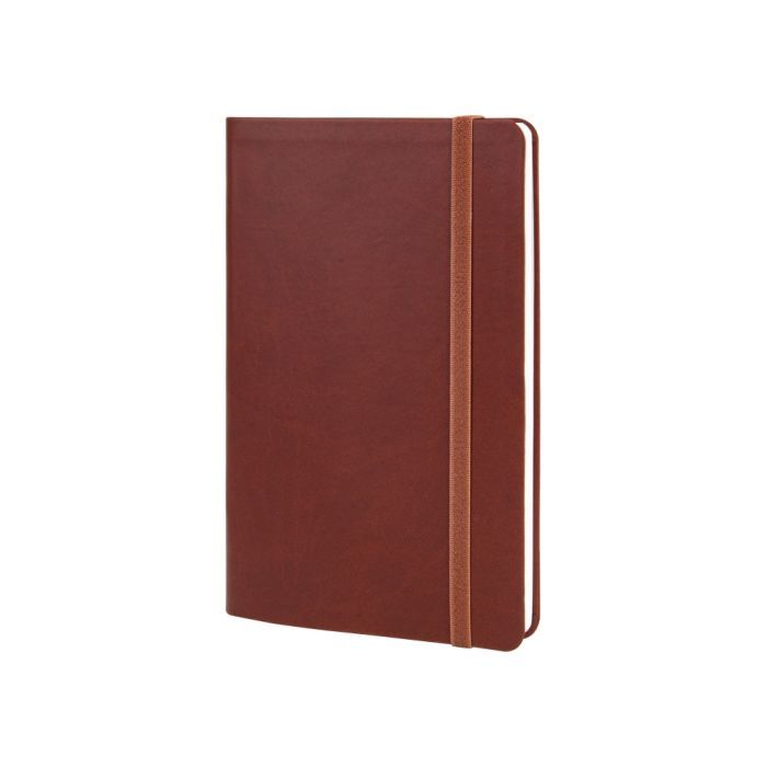 Книга записная Optima А5 VIVELLA, мягкая обложка, резинка, белый блок линия, коричневый (O27104-07)