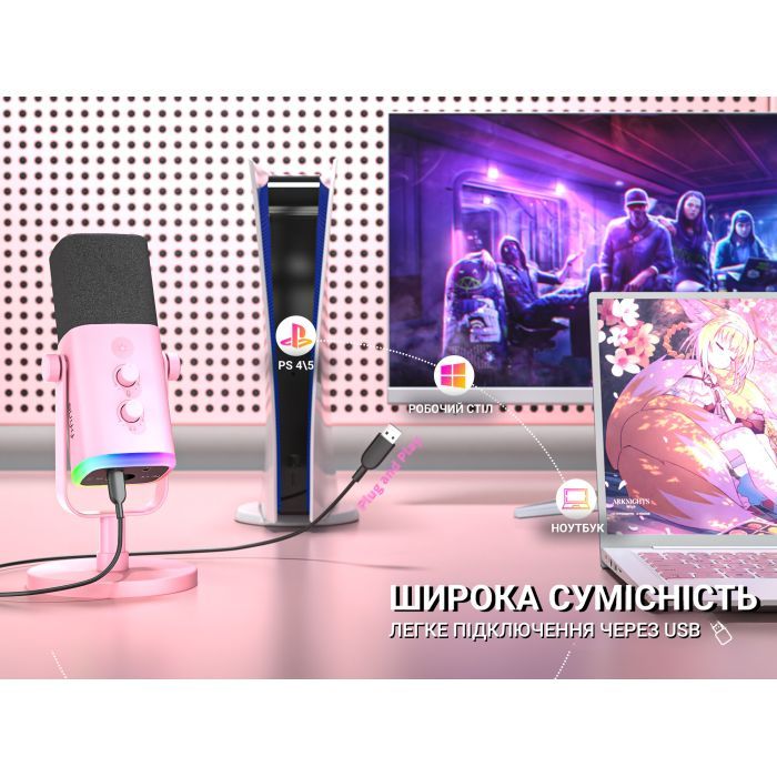 Мікрофон Fifine AM8W USB/XLR White (AM8W) зображення 9