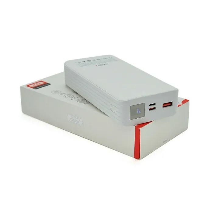 Батарея універсальна XO 20000mAh, PD/20W, QC/18W, Lightning, Type-C, USB, white (XO-PR144W)