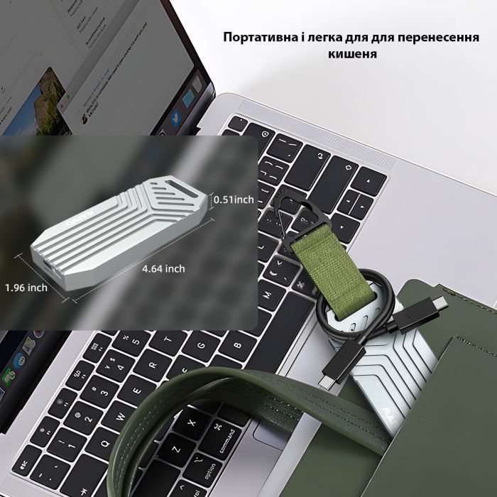 Карман внешний Maiwo M.2 SSD NVMe 2280 ч-з USB4.0 Type-C 40Gbps (K1695) изображение 7