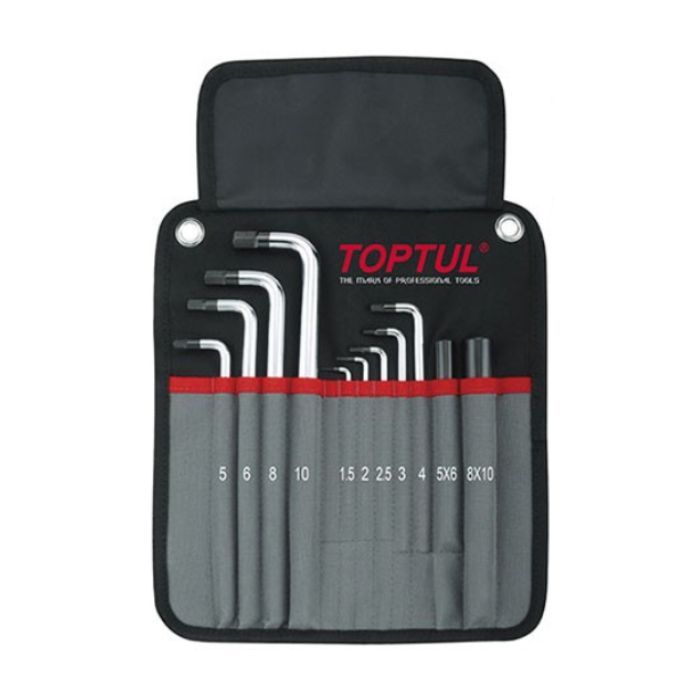 Ключ Toptul шестигранный с шаром 1,5-10мм 11шт. супердлинный в чехле (GPAQ1101)