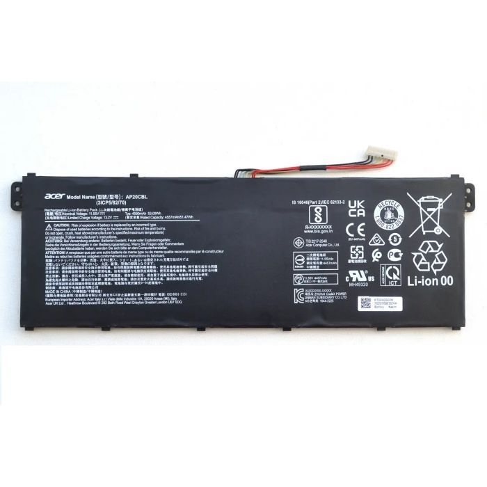Аккумулятор для ноутбука Acer AP20CBL Swift SF314, 4950mAh (53Wh), 3cell, 11.55V, Li-ion (A47980)