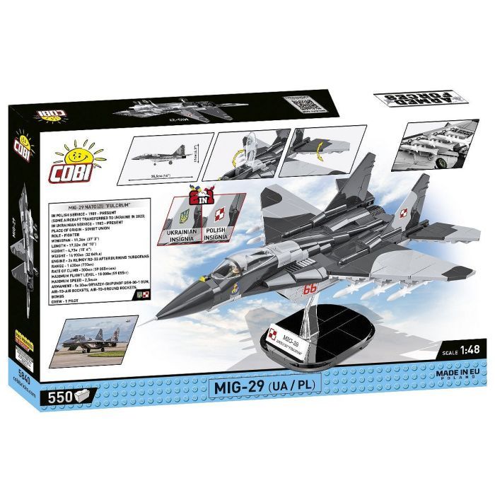 Конструктор Cobi Самолет МиГ-29 (UA/PL) Fulcrum, 550 деталей (COBI-5840) изображение 4