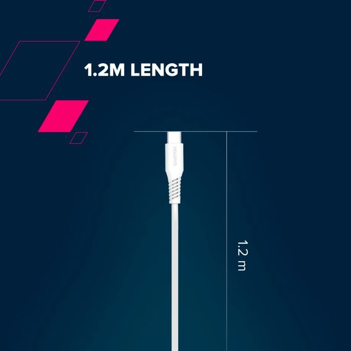 Дата кабель USB 2.0 AM to USB-C 1.2m 18W White Canyon (CNS-AC18SC12W) зображення 5