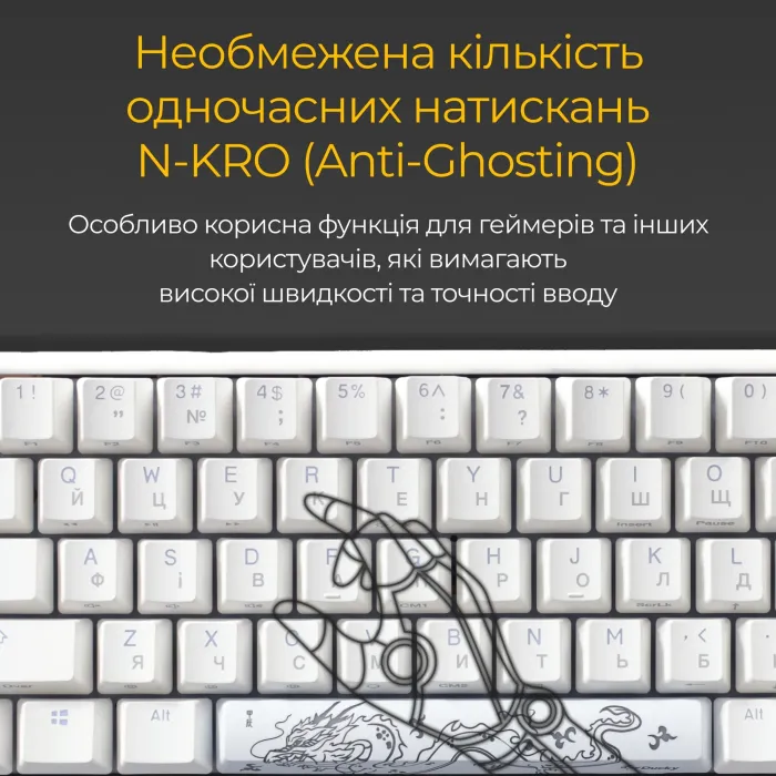 Клавіатура Ducky One 3 SF Cherry MX Red RGB UA USB Black (DKON2167ST-RUAPXCLAWSC1) зображення 9