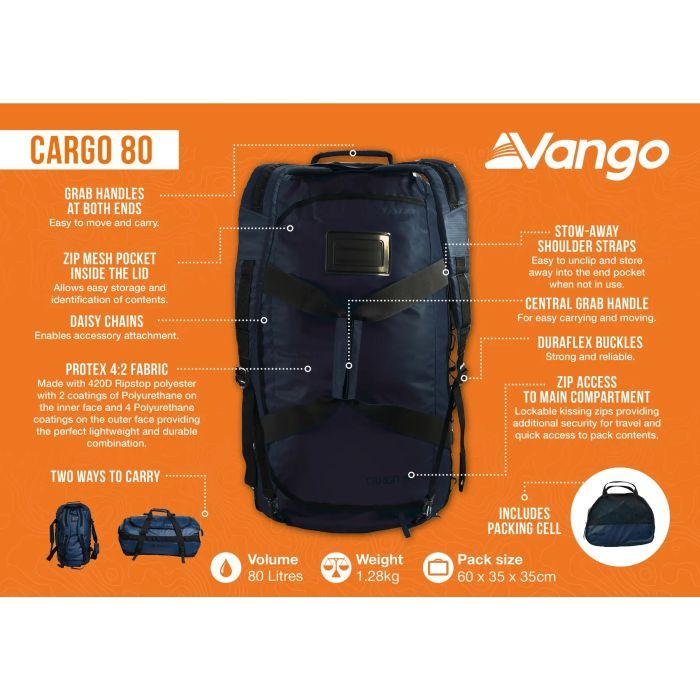 Сумка дорожная Vango Cargo 80 Moonlit Ocean (RUUCARGO0000006) (930853) изображение 8