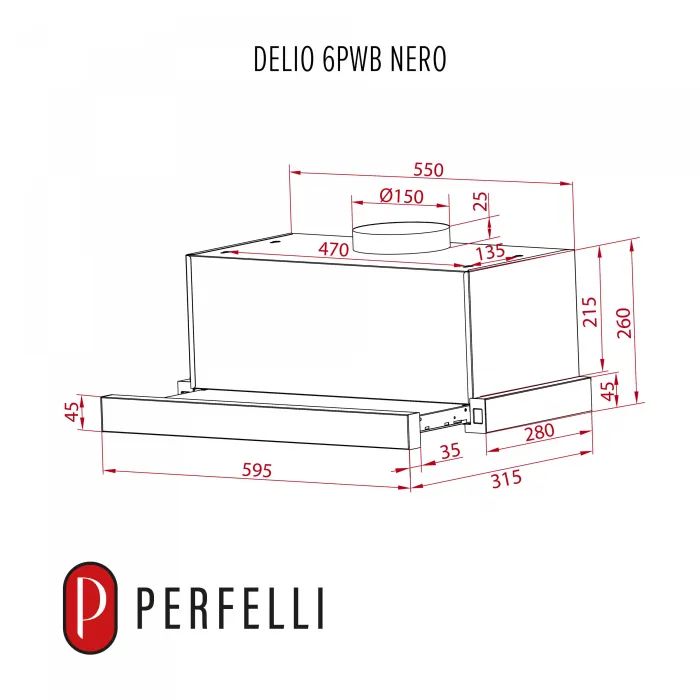 Вытяжка кухонная Perfelli DELIO 6PWB NERO изображение 11