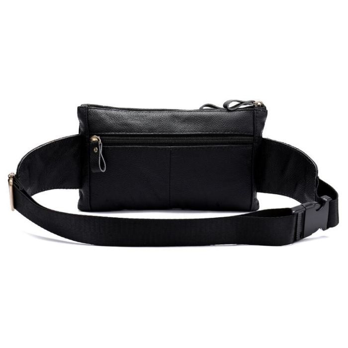 Сумка Vintage Бананка из кожи Черная (14809) изображение 11