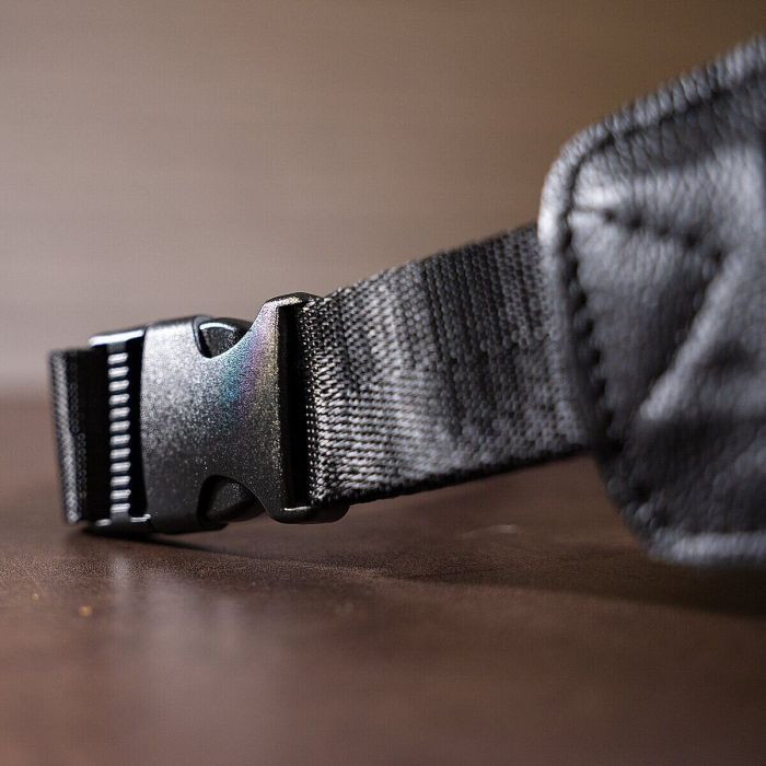 Сумка Vintage Бананка из кожи Черная (14809) изображение 8