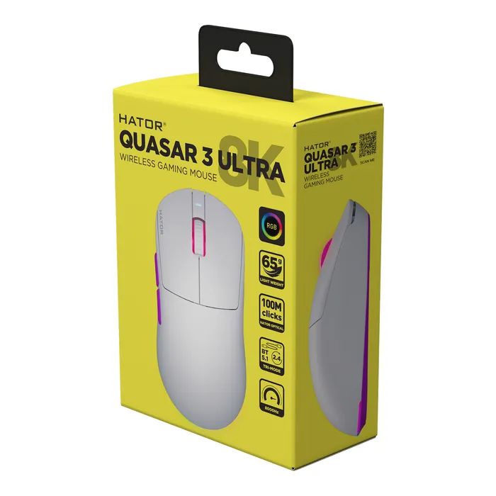 Мышка Hator Quasar 3 Ultra 8K Wireless White (HTM771) изображение 8