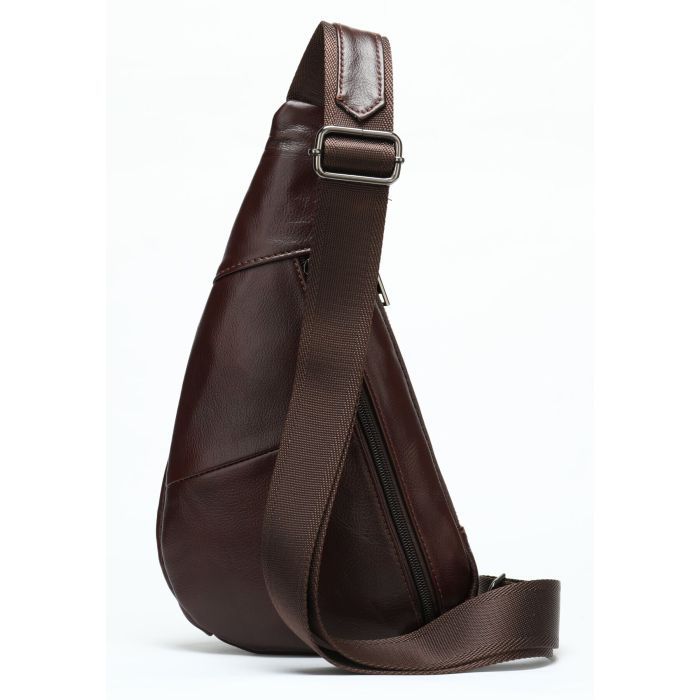 Сумка Vintage Мужская слинг кожаная Коричневая (14737) изображение 5