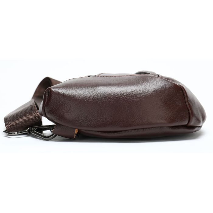 Сумка Vintage Мужская слинг кожаная Коричневая (14737) изображение 7