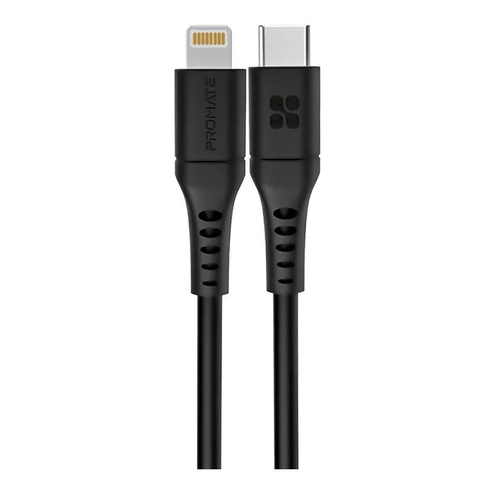Дата кабель USB-C to Lightning 1.2m Promate (powerlink-120.black)