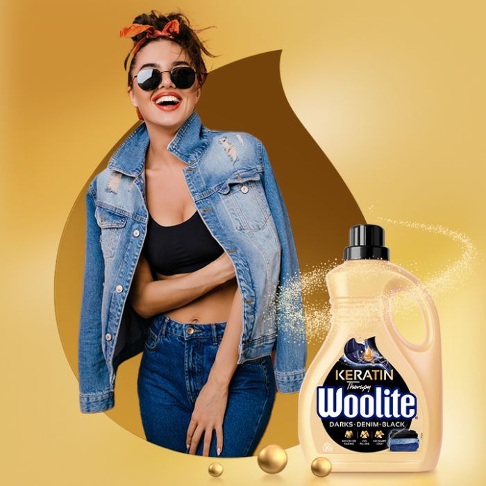 Гель для стирки Woolite Для черных, темных и джинсовых тканей С кератином 4.5 л (5900627056945) изображение 2