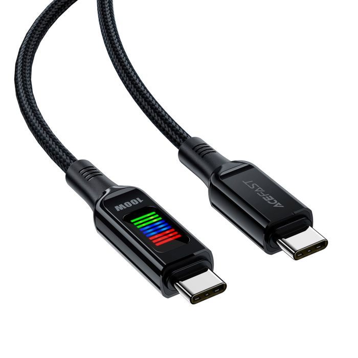 Дата кабель USB-C to USB-C 1.2m 100W with display C7-03 Acefast (6974316282778) изображение 2