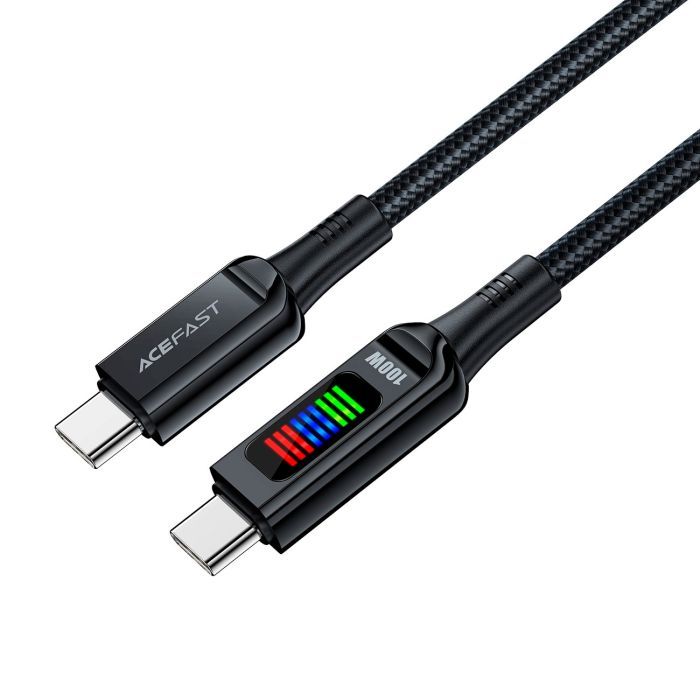 Дата кабель USB-C to USB-C 1.2m 100W with display C7-03 Acefast (6974316282778) изображение 3