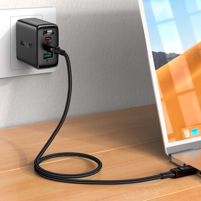 Дата кабель USB-C to USB-C 1.2m 100W with display C7-03 Acefast (6974316282778) изображение 6