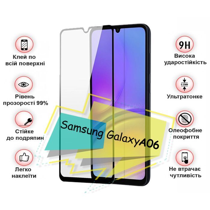 Стекло защитное BeCover Samsung Galaxy A06 SM-A065 Black (713240) изображение 3