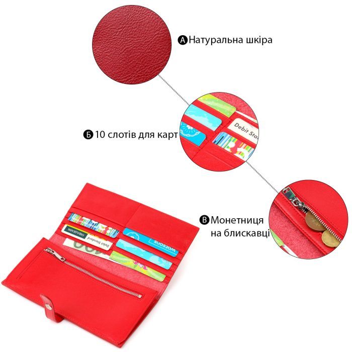 Портмоне Tony Bellucci З натуральної шкіри Червоне (22035) зображення 4