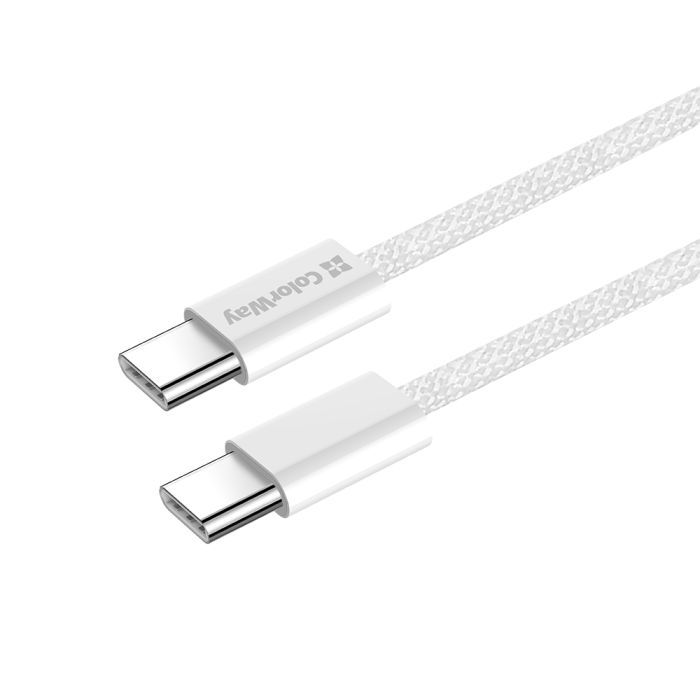 Дата кабель USB-C to USB-C 2.0m (braided cotton) (PD Fast Charging 60W) 3.0А grey ColorWay (CW-CBPDCC068-GR) изображение 6