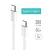 Дата кабель USB-C to USB-C 2.0m (braided cotton) (PD Fast Charging 60W) 3.0А grey ColorWay (CW-CBPDCC068-GR) изображение 9