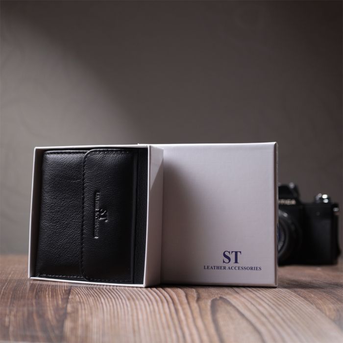 Гаманець ST Leather З натуральної шкіри Чорний (22719) зображення 11
