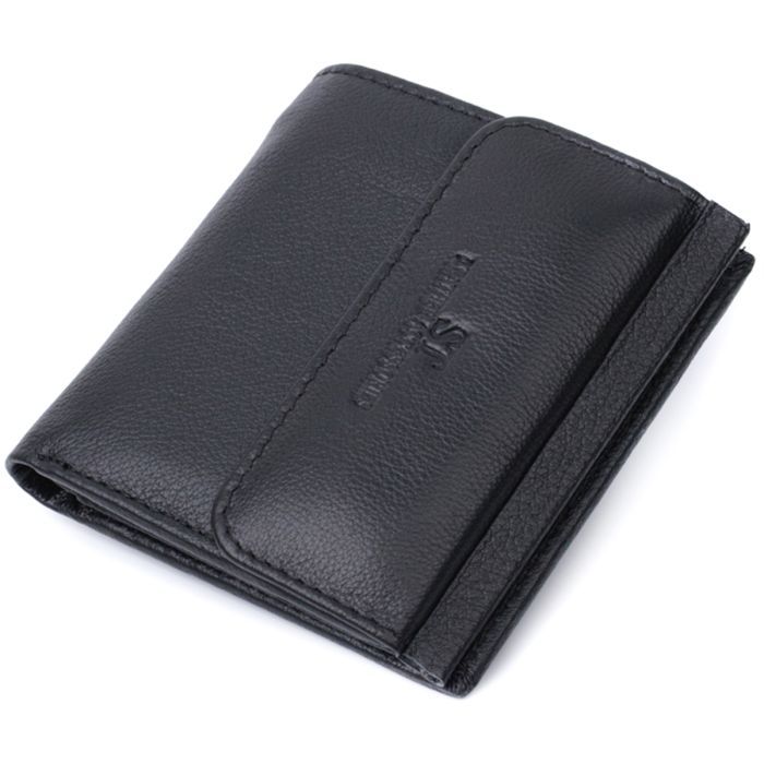 Гаманець ST Leather З натуральної шкіри Чорний (22719)