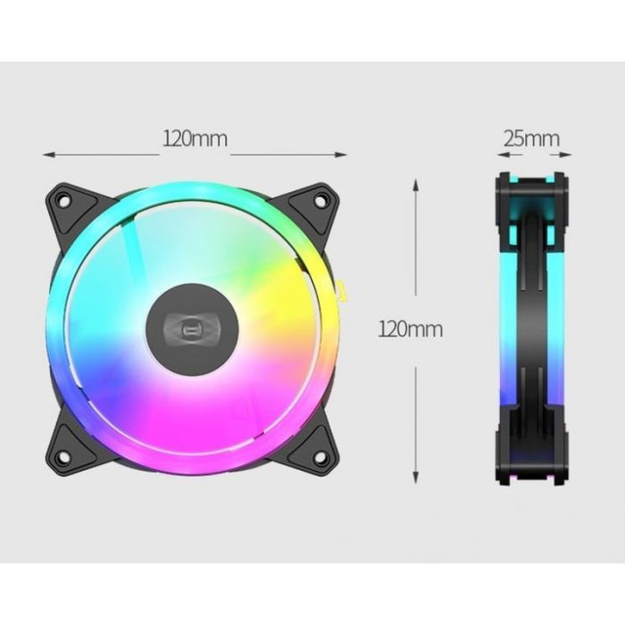 Кулер для корпуса PcCooler F3 T120 ARGB BK изображение 6