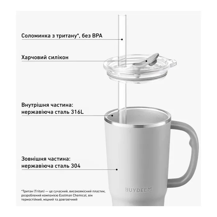 Термокружка Buydeem DS57 700 мл Oats White (DS57-OW) изображение 2