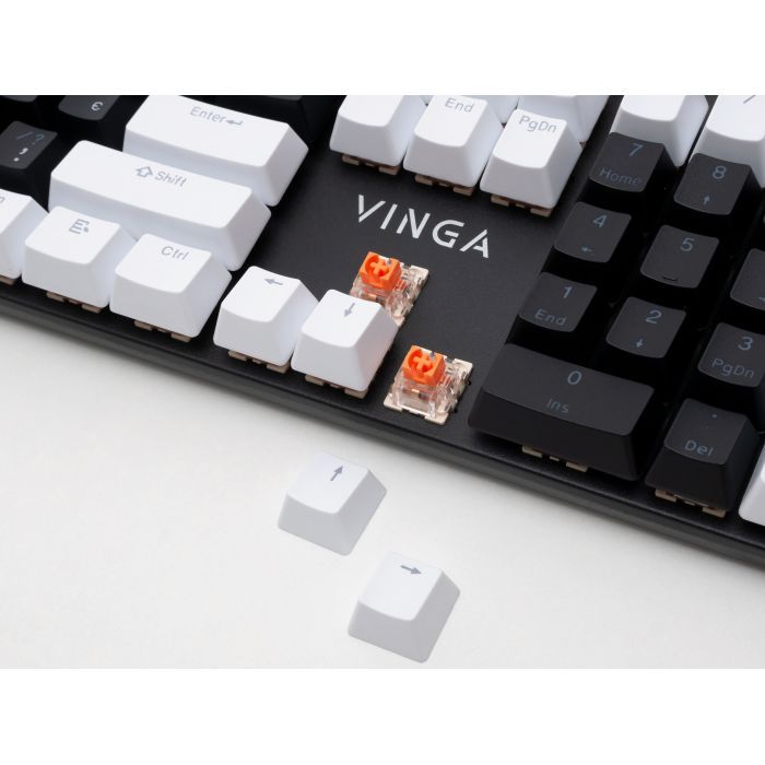 Клавиатура Vinga KBGM-095 LED Orange Switch USB White/Black (KBGM-095Y White/Black) изображение 6