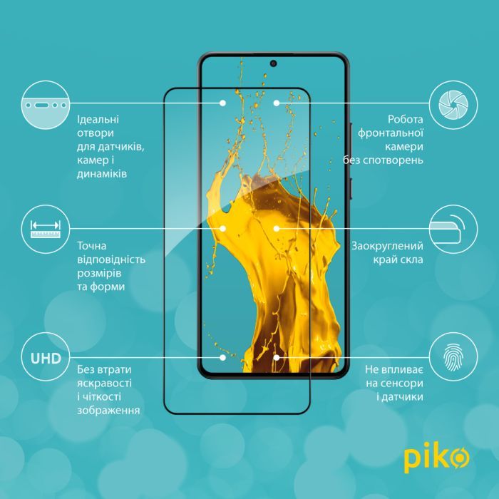 Скло захисне Piko Full Glue Xiaomi Poco X7 Pro Black (1283126607868) зображення 2