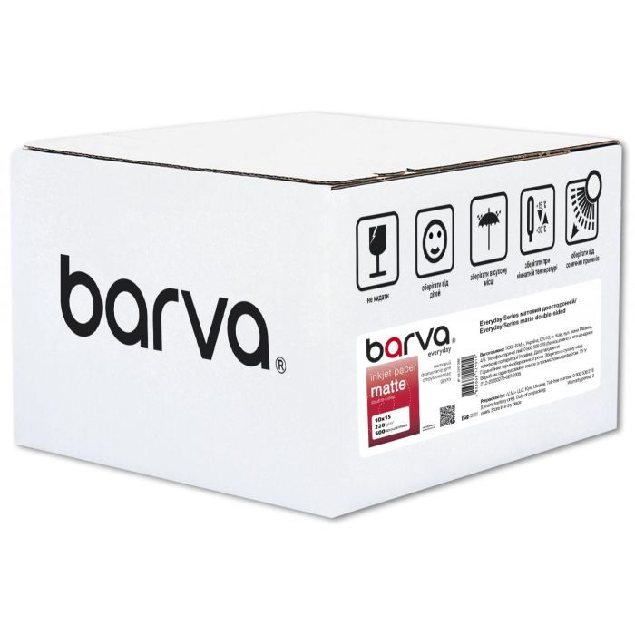Фотобумага Barva 10x15, 220 g/m2, Everyday, Matte, double-sided, 500c (IP-BE220-386)