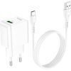 Зарядное устройство HOCO C98A Proton USB QC3.0 + cable USB to USB-C White (6931474766878) изображение 6