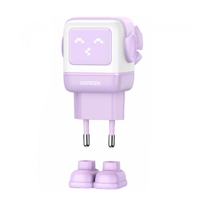 Зарядное устройство Ugreen CD361 Robot tech Fast Charger 3xUSB 2xUSB-C + USB-A PD65W GaN Purple (35291) изображение 2