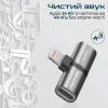 Перехідник Lightning M to 2xLightning F Audiо + Charge Promate (ihinge-lt.grey) зображення 3