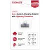 Перехідник Lightning M to 2xLightning F Audiо + Charge Promate (ihinge-lt.grey) зображення 6