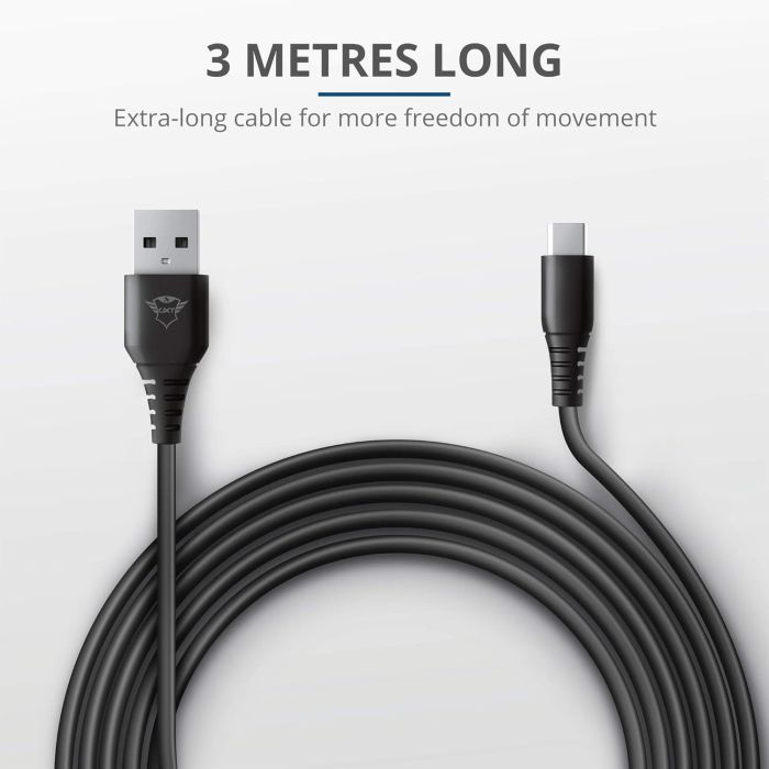 Дата кабель USB 2.0 AM to USB-C 3.0m GXT 226 for PS5 black Trust (24168_TRUST) изображение 4