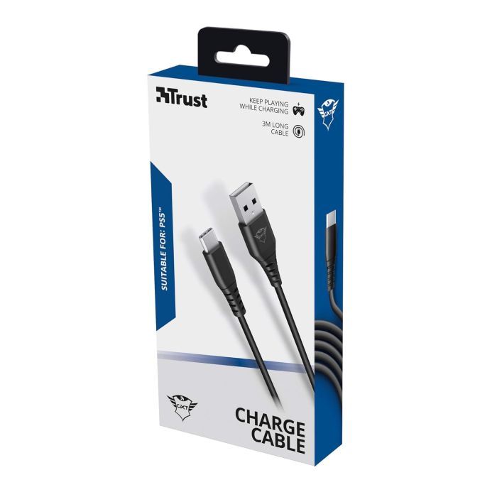 Дата кабель USB 2.0 AM to USB-C 3.0m GXT 226 for PS5 black Trust (24168_TRUST) изображение 7