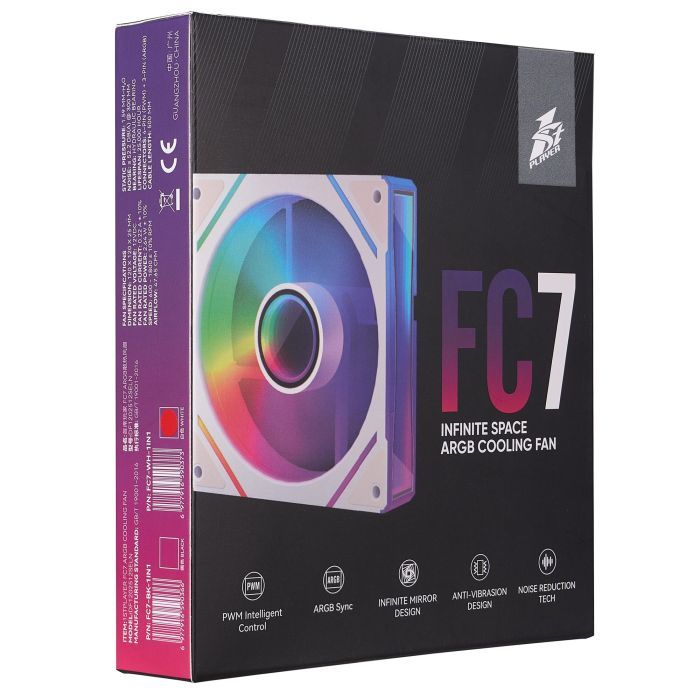 Кулер для корпуса 1stPlayer FC7 White (FC7-WH-1IN1) изображение 10