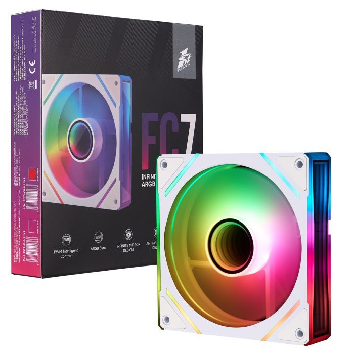 Кулер для корпуса 1stPlayer FC7 White (FC7-WH-1IN1) изображение 8