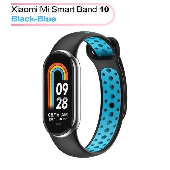 Ремінець до фітнес браслета BeCover Vents Style для Xiaomi Mi Smart Band 10 Black-Green (713629)